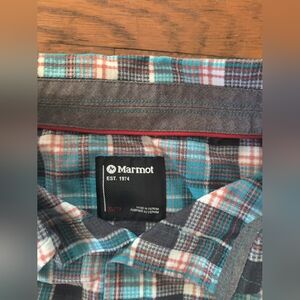 Marmot Syrocco Men's Blue Plaid Shirt Size XL